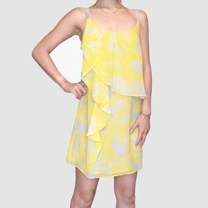 TROPICAL FLORAL SOFT WATERCOLOR STRAP SHIFT DRESS BEACH COVER UP LINED FLOWY